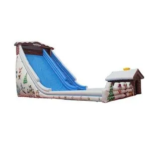 Giant Snow House Inflatable Dry Slide